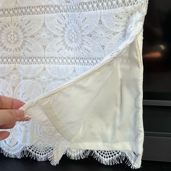 Banana Republic White Lace Midi Skirt With Side Slit - Picture 6 of 11